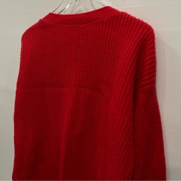 Madewell Calloway Boatneck Pullover Sweater Buttons Red Wool Blend Small - Picture 6 of 10